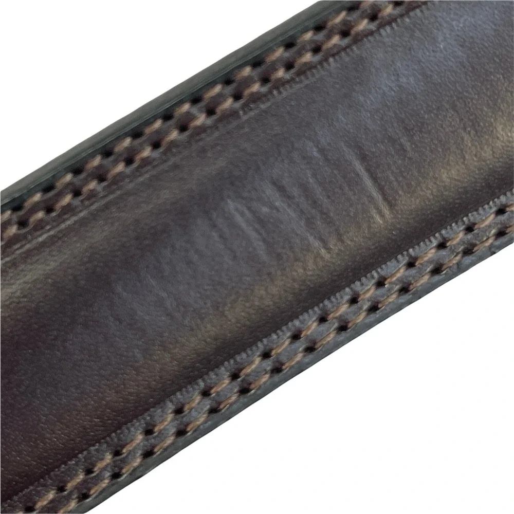 Perry Ellis Mens 42‎ Belt Brown Buckle Reversible Manmade Material Dress Belt